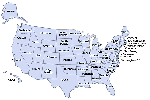 Map of the U.S.